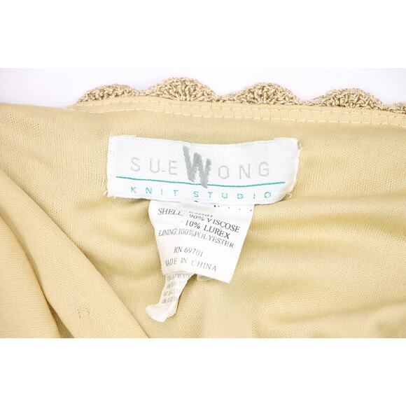 Vintage Sue Wong Granny Crochet Knit Spaghetti Dress S - Picture 7 of 12